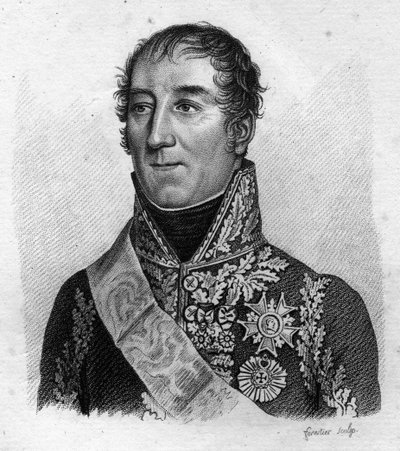 Portrait du Maréchal Mortier. Adolphe Édouard Casimir Joseph Mortier, Duc de Trévise, maréchal et homme politique français (1768 - 1835) dans « Portraits des généraux français suivant les victoires et conquêtes des Français ». Gravé par Ambroise Tardieu en - Ambroise Tardieu