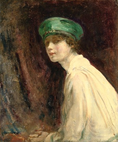 Le Chapeau Vert, portrait de Mme Claude Johnson, 1918 - Ambrose McEvoy