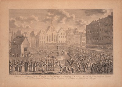 Le cortège de couronnement de François II de la cathédrale de Francfort à Römerberg en juillet 1792 - Ambrosius Gabler