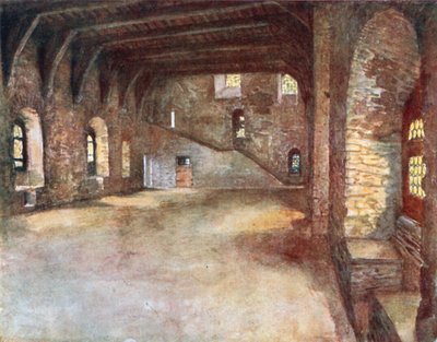 The Banquet Hall, Chateau des Comtes, Ghent (colour litho) - Amedee (after) Forestier