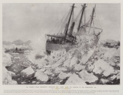 Expédition polaire du Dr Nansen, libérant le Fram de la pression de la glace environnante - Amedee Forestier