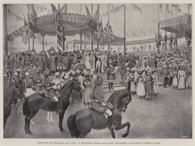 Scène de la pièce spectaculaire Inde au théâtre Empress, Earl