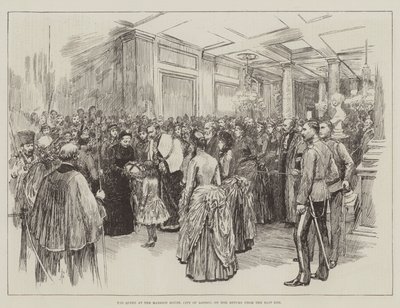La reine au Mansion House, City de Londres, à son retour de l