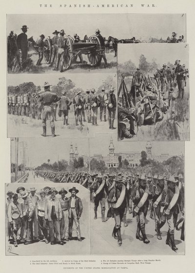 La guerre hispano-américaine, incidents de la mobilisation des États-Unis à Tampa - Amedee Forestier