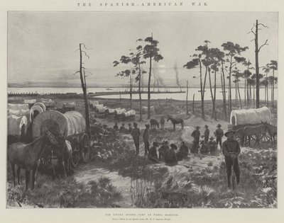 La guerre hispano-américaine, le camp des États-Unis au port de Tampa - Amedee Forestier