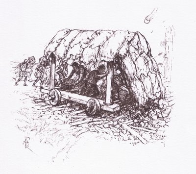 La Tortue, une machine de terrain, illustration de The Roman Soldier, 1928 - Amedee Forestier