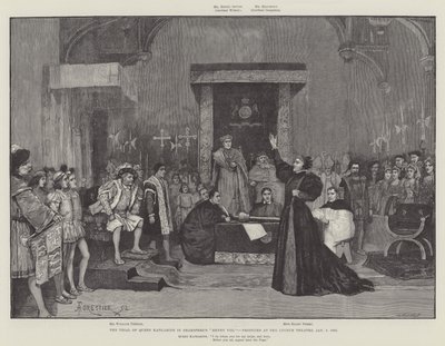 Le Procès de la Reine Katharine dans Henry VIII de Shakespeare, produit au Lyceum Theatre, 5 janvier 1892 - Amedee Forestier