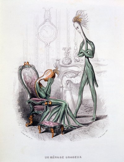 Un ménage orageux, illustration de 