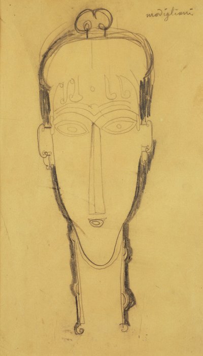 Tête de caryatide avec une coiffe - Amedeo Modigliani