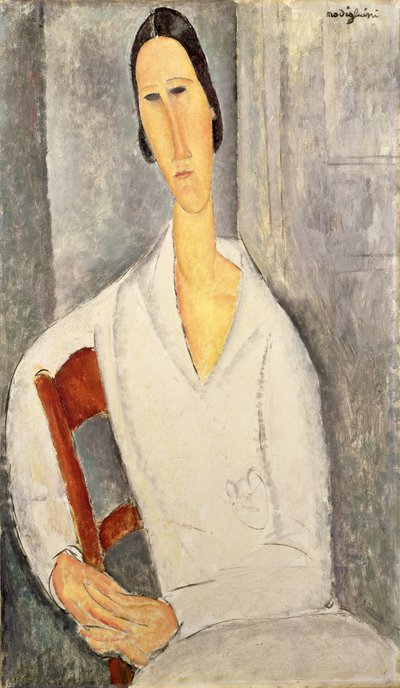 Madame Hanka Zborowska Accoudée à une Chaise, 1919 - Amedeo Modigliani