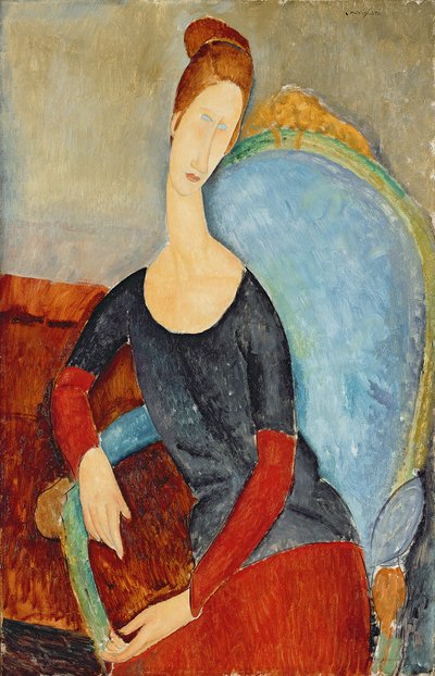 Mme Hébuterne dans une chaise bleue, 1918 - Amedeo Modigliani