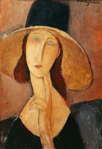 Portrait de Jeanne Hébuterne avec un grand chapeau, vers 1918-19 - Amedeo Modigliani