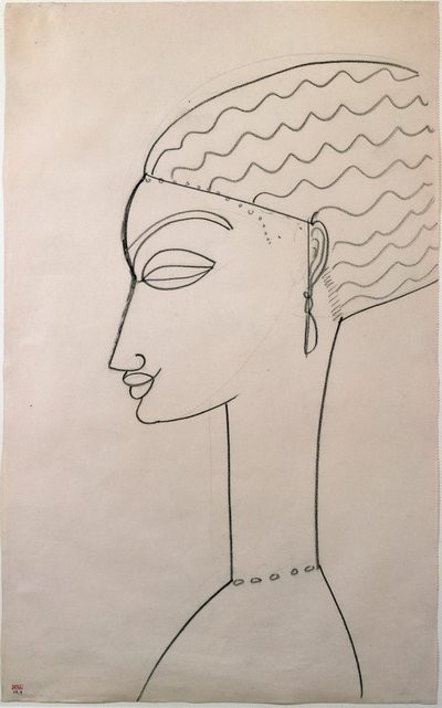Profil de femme. Dessin par Amedeo Modigliani, 1910-1911 - Amedeo Modigliani