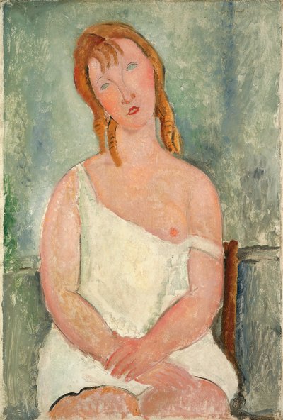 Jeune fille assise en chemise, 1918 - Amedeo Modigliani