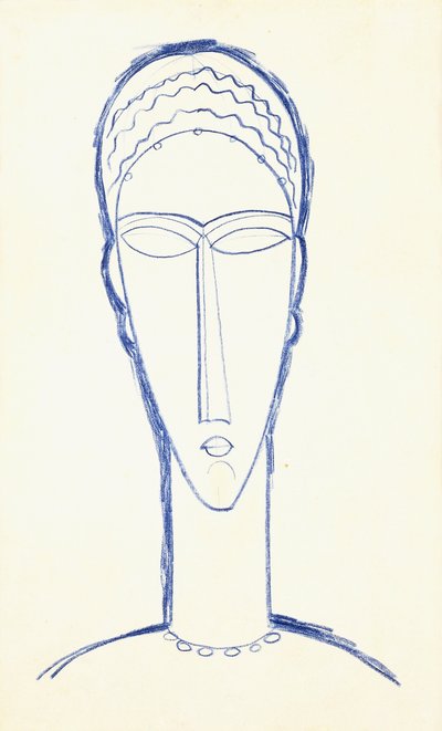 Étude pour une tête pour une sculpture - Amedeo Modigliani