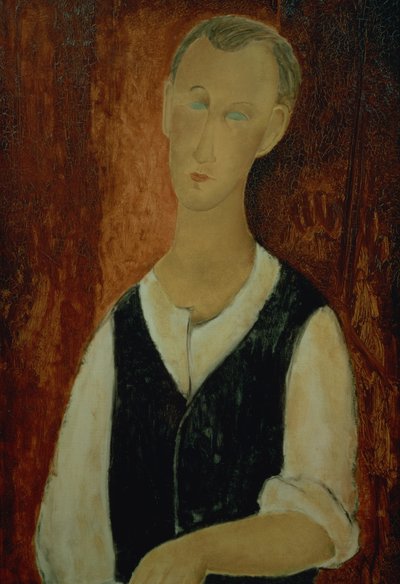 Jeune homme avec un gilet noir, 1912 - Amedeo Modigliani