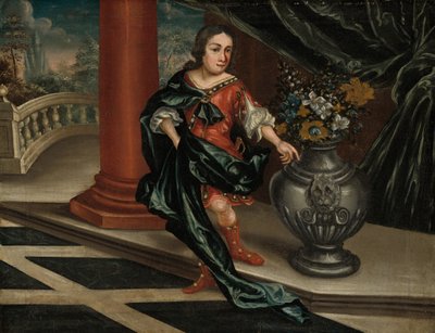 Jeune homme sur une terrasse - American 18th Century