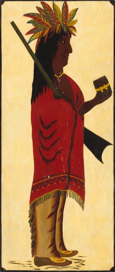 Enseigne de boutique de tabac indien [verso, Indien tourné à droite] - American 19th Century