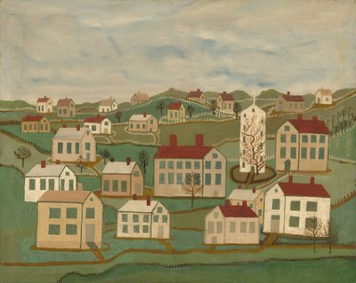 Vingt-deux maisons et une église - American 19th Century
