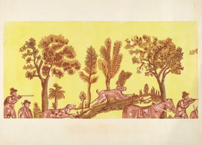 Conception de boîte à chapeau (Chasse au lapin) - American 20th Century