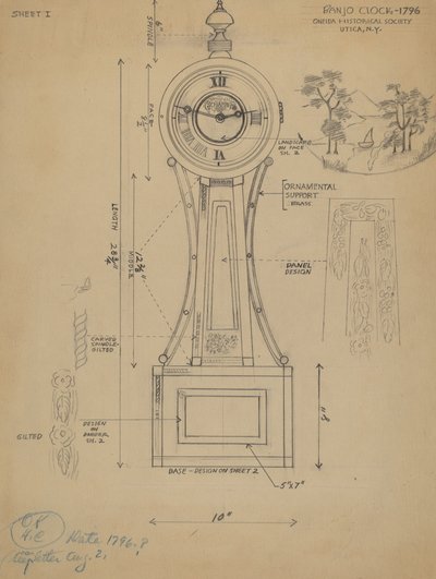 Horloge banjo - American 20th Century