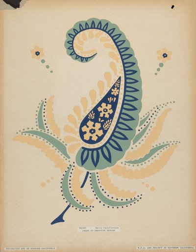 Jupe Californienne Ancienne du portfolio "Art Décoratif de la Californie Espagnole" - American 20th Century
