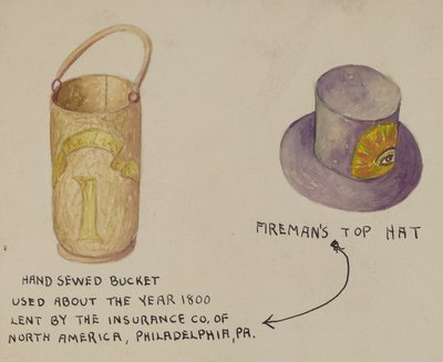 Chapeau et Seau de Pompier - American 20th Century