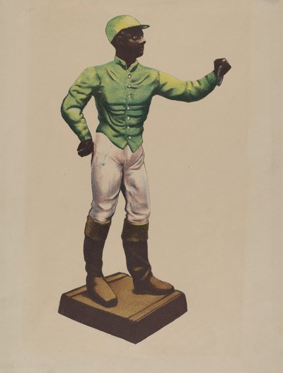 Jockey attachant un poteau - American 20th Century