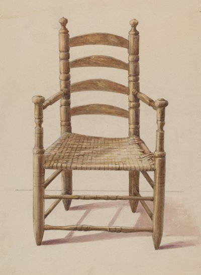 Chaise à dossier en échelle - American 20th Century