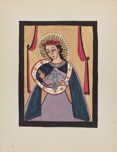 Planche 11 : Annonciation : Du portfolio "Dessins coloniaux espagnols du Nouveau-Mexique" - American 20th Century