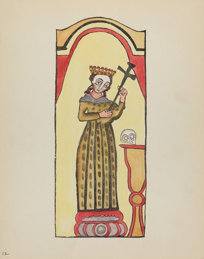 Planche 12 : Sainte Rita : Du portfolio "Dessins coloniaux espagnols du Nouveau-Mexique" - American 20th Century