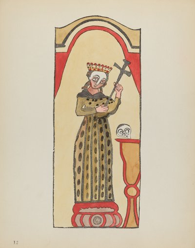 Planche 12 : Sainte Rita : Du portfolio "Dessins coloniaux espagnols du Nouveau-Mexique" - American 20th Century