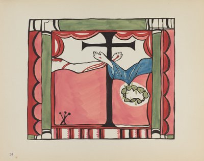 Planche 14 : Autel principal, Chimayo : Du portfolio "Dessins coloniaux espagnols du Nouveau-Mexique" - American 20th Century