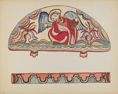 Planche 15 : La Création (Lunette) : Du portfolio "Dessins coloniaux espagnols du Nouveau-Mexique" - American 20th Century