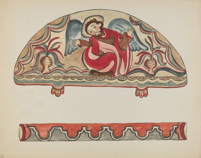 Planche 15 : La Création (Lunette) : Du portfolio "Designs coloniaux espagnols du Nouveau-Mexique" - American 20th Century