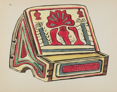 Planche 18 : Lutrin : Du portfolio "Dessins coloniaux espagnols du Nouveau-Mexique" - American 20th Century