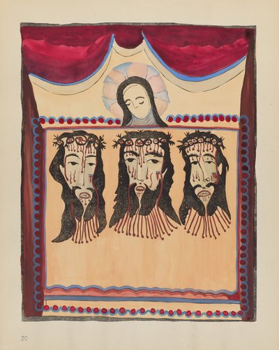 Planche 20 (Variante) : Sainte Véronique : Du portfolio "Dessins coloniaux espagnols du Nouveau-Mexique" - American 20th Century
