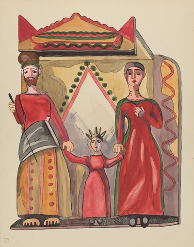 Planche 28 : La Sainte Famille : Du portfolio "Designs coloniaux espagnols du Nouveau-Mexique" - American 20th Century