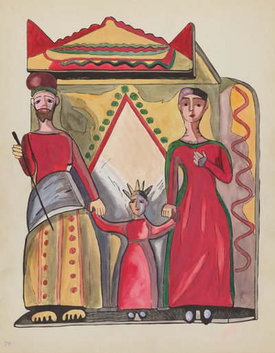Planche 28 : La Sainte Famille : Du portfolio "Dessins coloniaux espagnols du Nouveau-Mexique" - American 20th Century