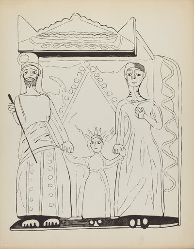 Planche 28 : La Sainte Famille : Du portfolio "Dessins coloniaux espagnols du Nouveau-Mexique" - American 20th Century