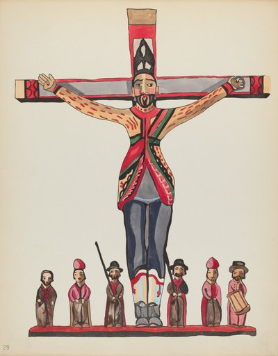 Planche 29 : Saint Acacius : Du Portfolio "Dessins Coloniaux Espagnols du Nouveau-Mexique" - American 20th Century