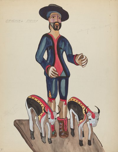 Planche 30 : Saint Isidore : Du portfolio "Dessins coloniaux espagnols du Nouveau-Mexique" - American 20th Century