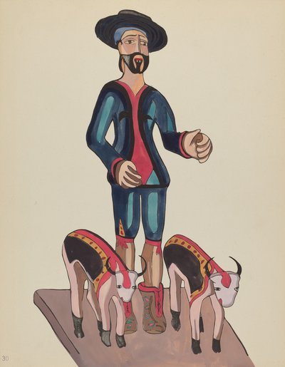 Planche 30 : Saint Isidore : Du portfolio "Dessins coloniaux espagnols du Nouveau-Mexique" - American 20th Century