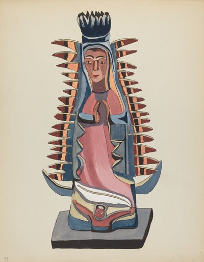 Planche 31 : Notre-Dame de Guadalupe : Du portfolio "Dessins coloniaux espagnols du Nouveau-Mexique" - American 20th Century