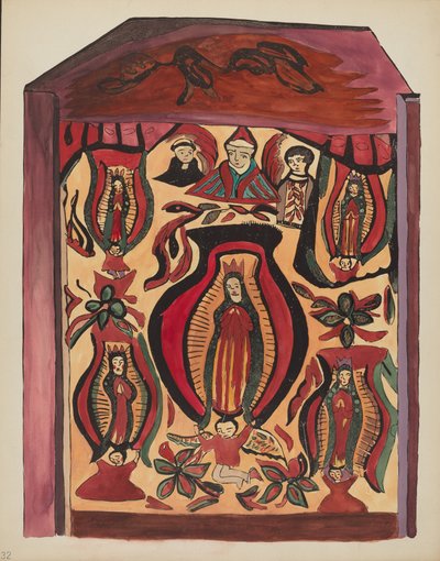 Planche 32 : Notre-Dame de Guadalupe : Du portfolio "Dessins coloniaux espagnols du Nouveau-Mexique" - American 20th Century