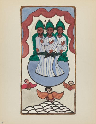 Planche 33 : La Sainte Trinité : Du portfolio "Dessins coloniaux espagnols du Nouveau-Mexique" - American 20th Century