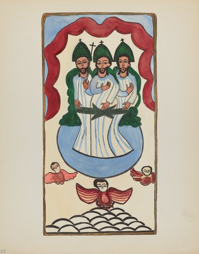 Planche 33 : La Sainte Trinité : Du portfolio "Dessins coloniaux espagnols du Nouveau-Mexique" - American 20th Century