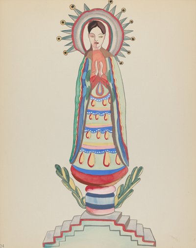 Notre-Dame de Lumière : du portfolio "Dessins coloniaux espagnols du Nouveau-Mexique" - American 20th Century