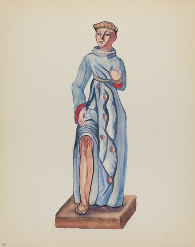 Planche 36 : Saint Roch : Du portfolio "Dessins coloniaux espagnols du Nouveau-Mexique" - American 20th Century