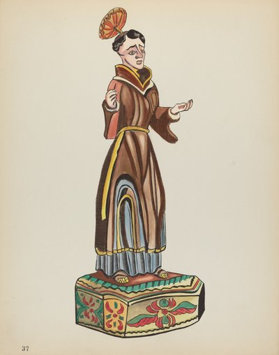 Planche 37 : Saint Antoine : Du portfolio "Dessins coloniaux espagnols du Nouveau-Mexique" - American 20th Century
